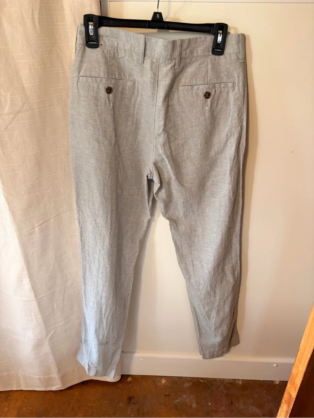 J. Crew Light Gray Linen-Blend Chinos